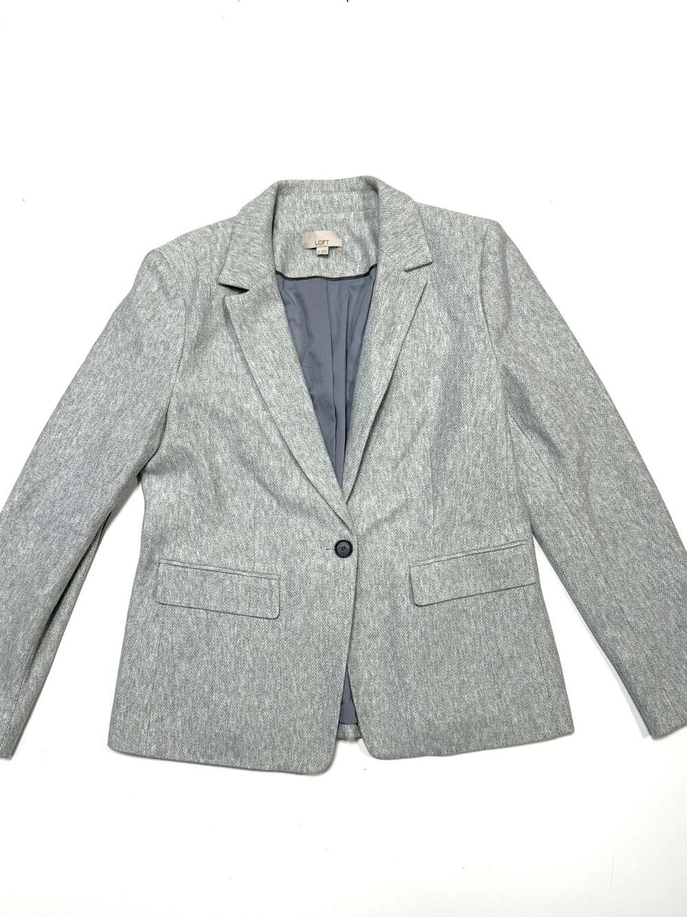 LOFT Women's Blazer Size 12 Preppy Old Money Academia Heritage Tweed Herringbone